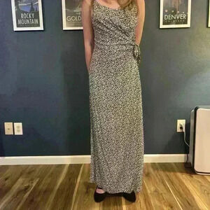 NWT Boutique Black and White Floral Midi Dress whimsigoth